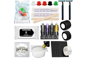 DENERGY Tattoo Supplies Kit -,Convention Tattoo Pack Essential Tattoo Set Kit for Professional Tattooing,Tattoo Kits with Complete Tattoo Stuff Tattoo Accessories and Supplies (Tattoo supplies kit B)