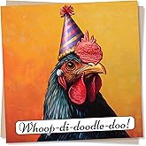 Funny Rooster Happy Birthday Card - Whoop-Di-Doodle-Do - Chicken Lover, Animal Lover - Birthday Card For Loved One, Partner, Friend, Best Friend, Relative