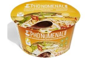 Pho'nomenal Restaurant Quality Style On-the-go Vietnamese Beef - bo, Chicken - ga, Vegetable-chay Instant Noodle Soup| Pho' Noodles, Gluten Free, and Soup Bowls (6 Bowl in a Pack, Chicken)