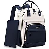 LOVEVOOK Diaper Bag Backpack, Baby Bag with Changing Pad, Large Diaper Backpack Boy Girl, Waterproof Baby Registry Bag for Mom Dad with Stroller Buckles, Dark Blue-beige