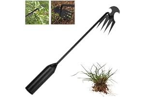 gavosy Garden Weed Pulling Tool Uprooting Weeding Tool, Weed Puller Tool, 2025 New Portable Garden Weeding Tool, Stainless Steel Weeder Tool, 4 Teeth Weeding Artifact Uprooting Weeding Tool(1PCS)
