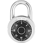 CALIDSUP Combination Padlock, 50 mm (2"), Black Dial, 1 Pack | Fixed Dial with Different Combinations, For Gym &amp; Locker, School, Toolbox