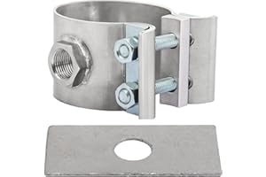 BATATOR Car Oxygen O2 Sensor Spacer Adapter for 2-1/4"-2-1/2" Clamp-On Wideband O2 Sensor, Air/Fuel Ratio Gauge Oxygen Sensor Pipe, Sensor Bung Plug for Automotive Exhaust Systems Accessories-No Weld Design