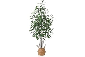 Ferrgoal Artificial Eucalyptus Tree,5Ft Tree Fake Plant in Pot for Home and Office Decor,Potted Faux Plants Tall Artificial Trees for Indoor, Outdoor