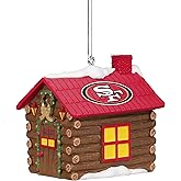 FOCO NFL San Francisco 49ers Log Cabin Ornament – Officially Licensed Holiday Decoration