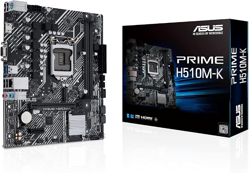 ASUS PRIME H510M-K Motherboard LGA 1200 mATX PCIe 4.0 M.2 Intel H510 1GbE HDMI