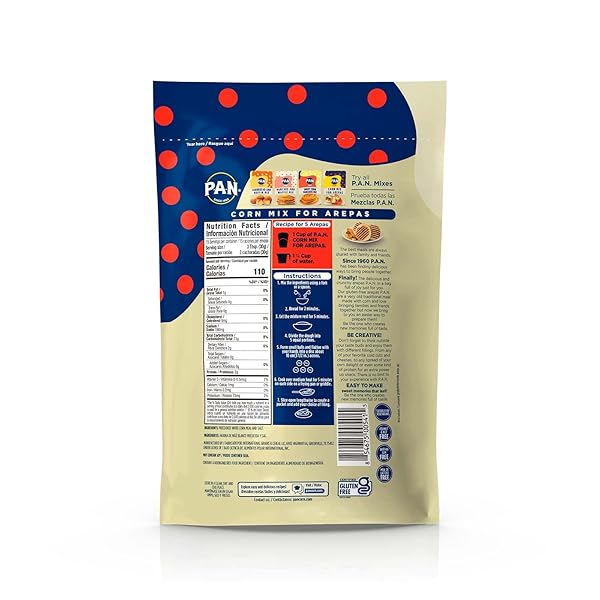 P.A.N CORN MIX FOR AREPAS – GLUTEN FREE EASY TO PREPARE FLOUR 1 LB. (PACK OF 1)
