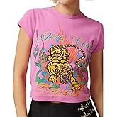 Tiger Shirt for Women Wild Animal Cute Tiger Graphic Baby Tee T-Shirt Teenager Crop Tops Aesthetic Grunge Tees