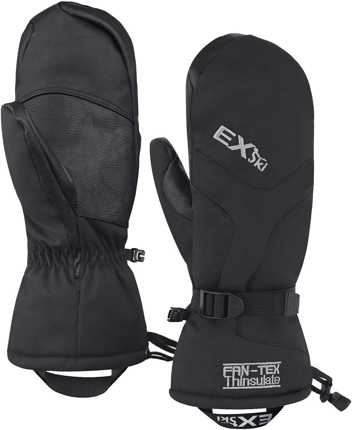 EXski Skihandschuhe Herren Wasserdicht Warm Fausthandschuhe Damen