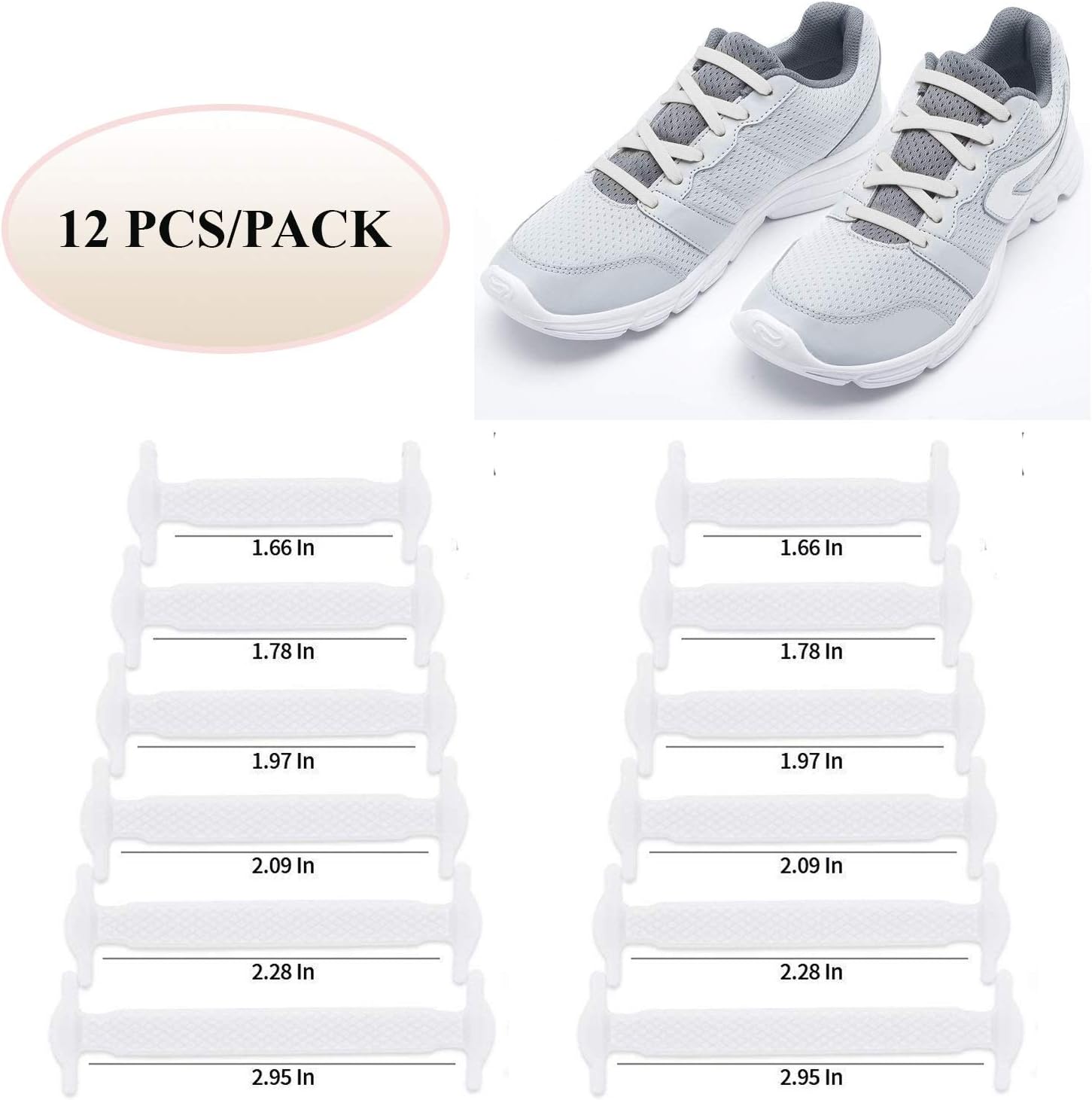 No Tie Shoelaces for Kids | Tieless Waterproof Stretchy Flat Elastic Silicone Shoe Laces | Easy Lacing for Athletic, Sneakers, Hiking Boots, Board & Casual Shoes | No More Loose Shoelace Accident