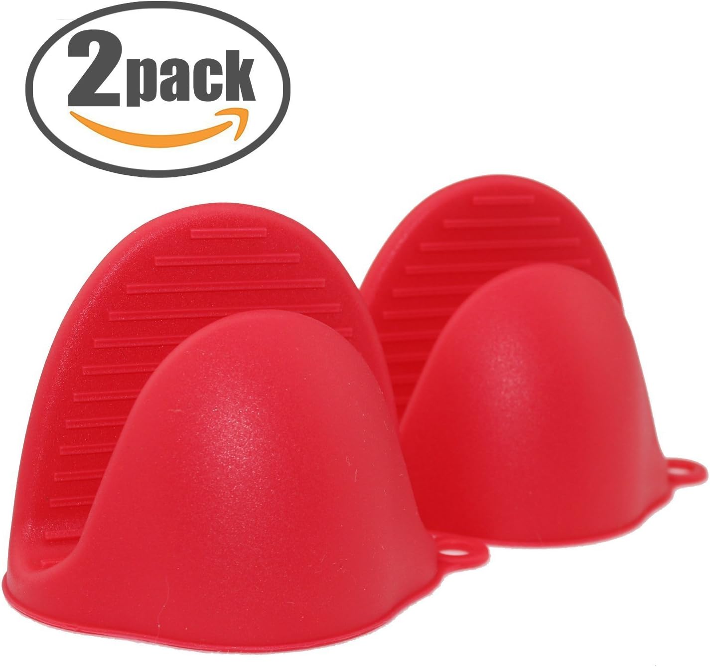 Sanskriti Premium Products Silicone Pinch Mitten Oven Mitt Gripper Heat Resistance Hot Handle Holder (Red)
