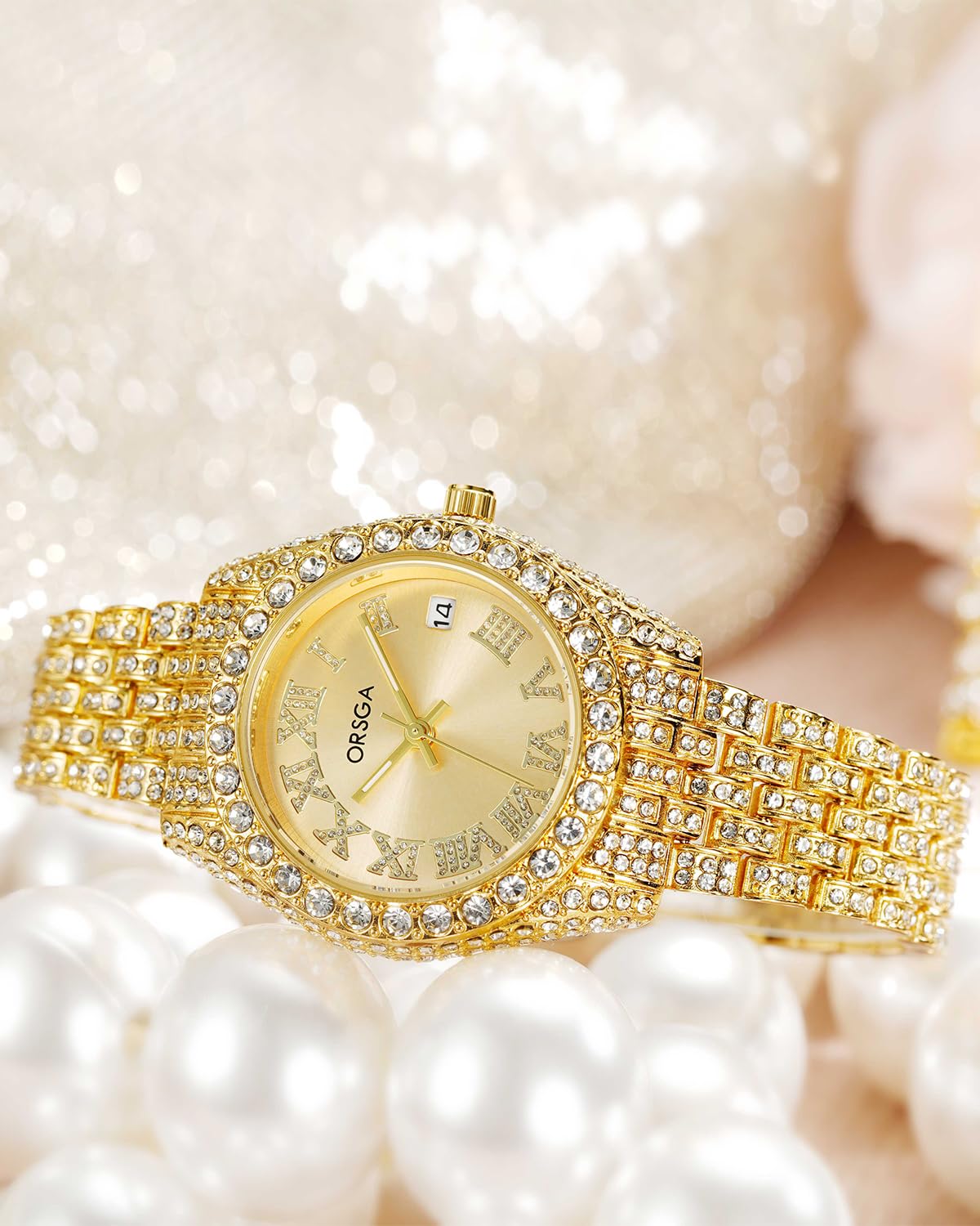 CIVO Ladies Watches Gold Stainless Steel Analogue Wrist Watches for Women Waterproof Minimalist Elegant Dress Women Watch Quartz Luminous Date Quartz Gifts Set for Ladies