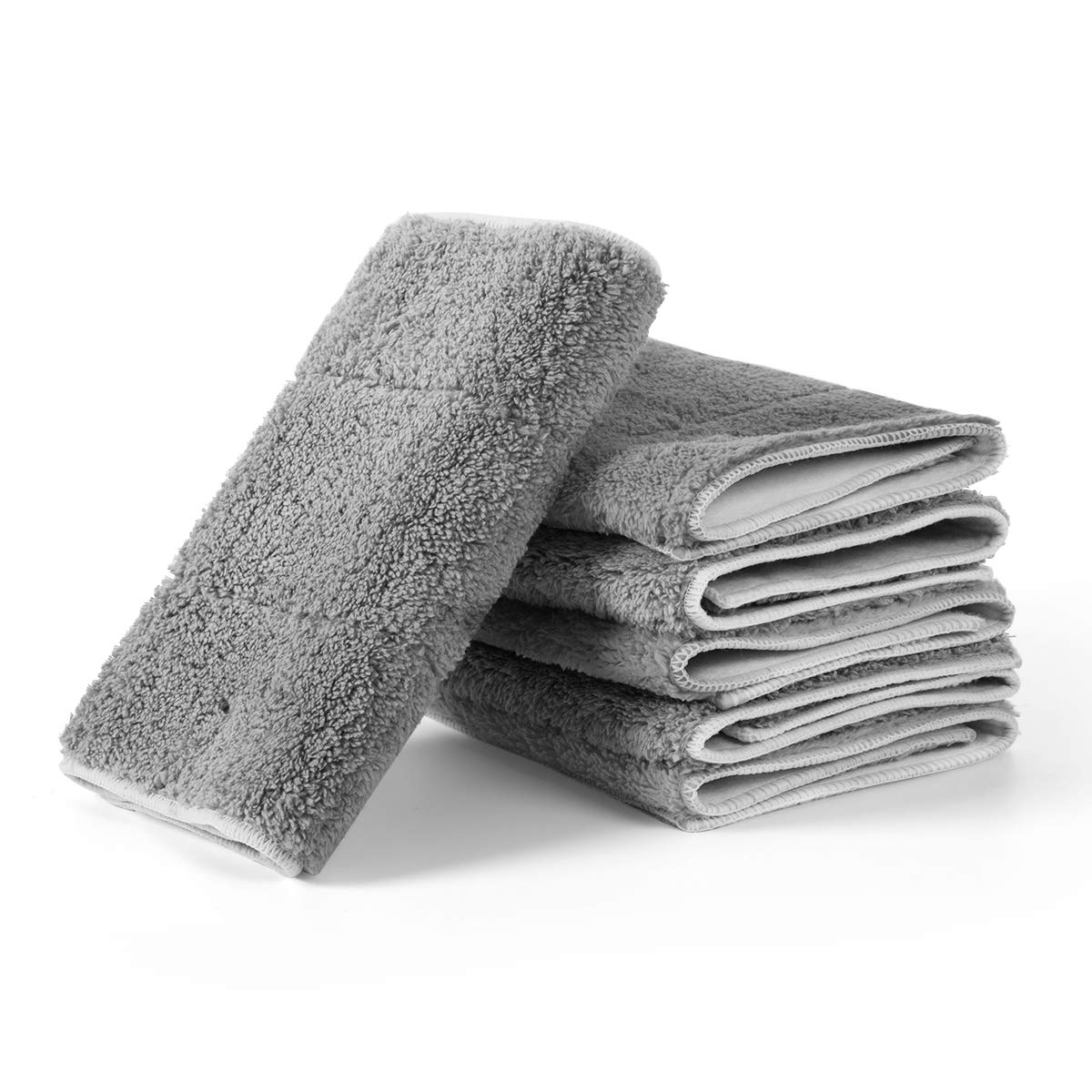 Photo 1 of ***** MISSING 3 **** MAYSHINE 6 Pack Microfiber Head Flip Mop Refill Washable Pads Cleaning Replacement for Wet Mop and Dry Dust Mop, Machine Washable, 15.4 X 8.8 Inches, All Surface Cleaning