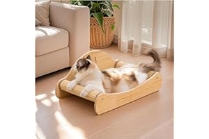 Avont Sisal Cat Scratcher Bed, Natural Solid Wood Scratch Lounger, No Mess Scratching Chair Couch for Indoor Cats, 23 Inch Cat Scartching Pad, 2 in 1 Scratching Board, Furniture Protector -Large