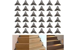 Olldag 36 PCS Stair Dust Inner Corners for Wooden Steps, 25mm Antique Decorative Corner for Jewelry Box, Vintage Edge Guard with Screws (Bronze)