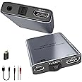 WARRKY 4K HDMI Audio Extractor, Convert HDMI to Optical S/PDIF and 3.5mm Aux RCA, [Supports Dolby Atmos Digital Plus, DTS], for TV Fire Stick, Speakers, PS5, Blu-ray Player, Amplifier, Headphones