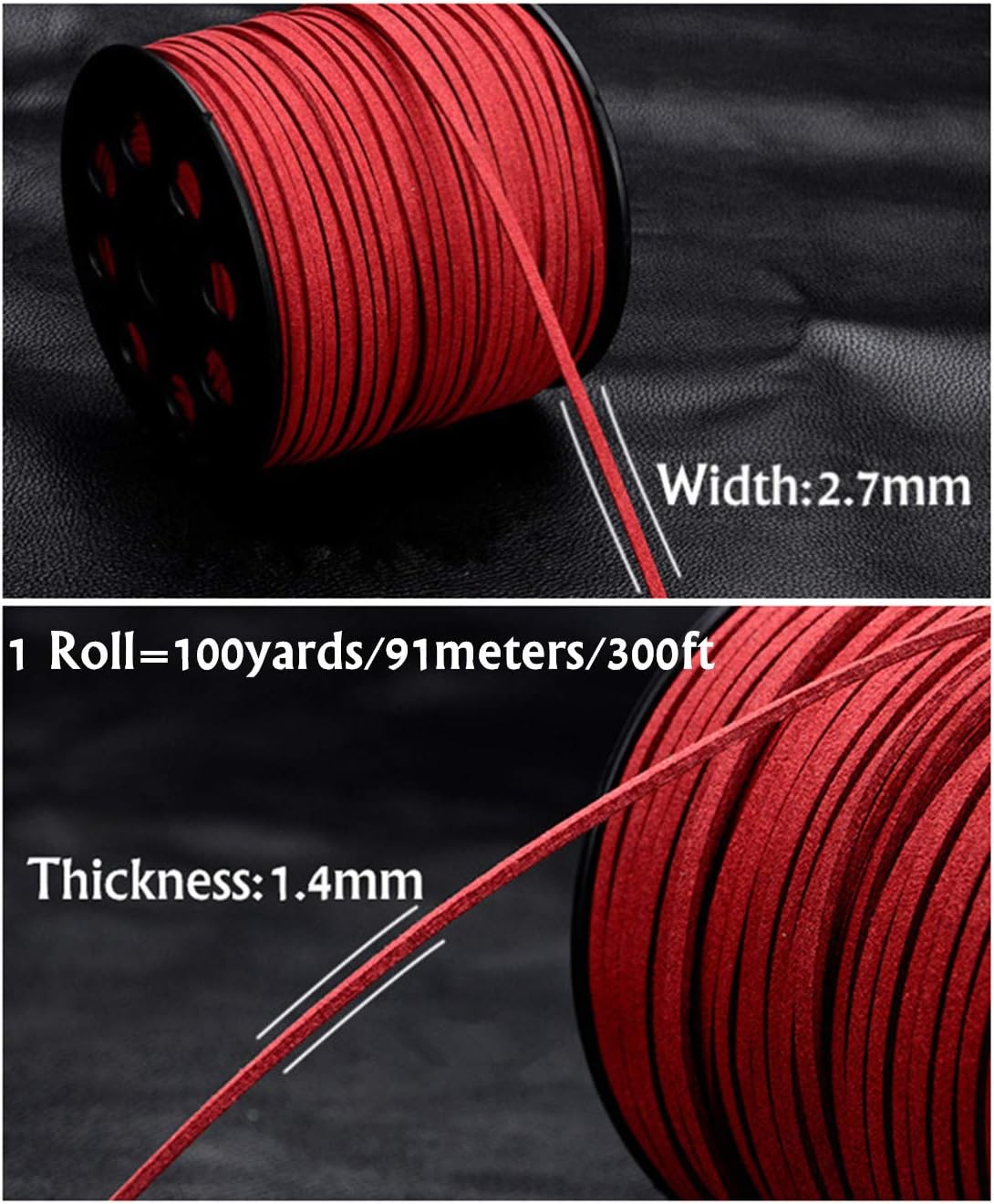 91 Meters Faux Suede Lace String Soft Beading Cord Thread Velvet Ribbons for Bracelet Necklace Bohe Headress Jewelry Making Dream Catchers Gift Wrapping Supplies (White) - Image 4