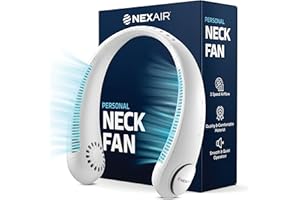 NEXAIR Portable Neck Fan - 3 Speed Rechargeable Bladeless Neck Fan, Adjustable Personal Neck Fan For Women & Men Modern Design, Great Cooling Fan For Travel, Outdoors & Sports
