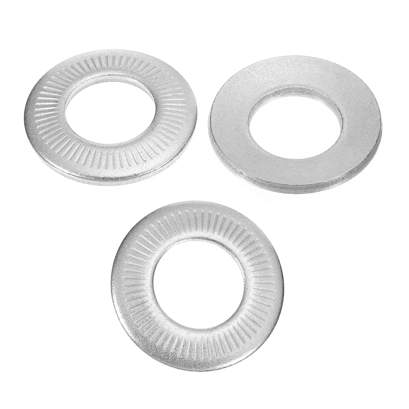 PATIKIL 304 Stainless Steel Flat Washers, 3 Pack M20x40mm Belleville Spring Disc Washer Conical Knurled Metric Gasket for Automotive Industrial Construction