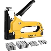 Upholstery Staple Gun Heavy Duty, YEAHOME 4-in-1 Stapler Gun with 4000 Staples, Manual Brad Nailer Power Adjustment Stapler Gun for Wood, Crafts, Carpentry, Decoration DIY