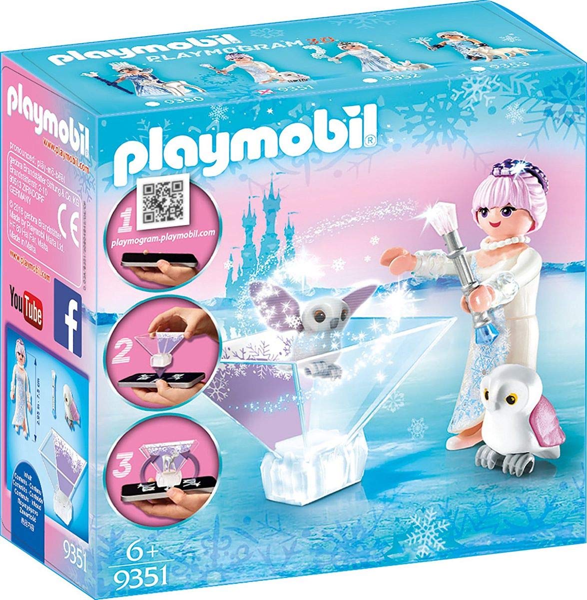 Playmobil 9351 Magic Playmogram 3D Ice Flower Princess, Fun Imaginative Role-Play, PlaySets Suitable for Children Ages 4+