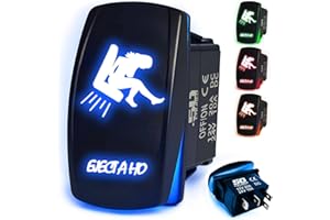 50 Caliber Racing Rocker Switch 12v ON/Off LED Backlit- UTV, Auto, Boat 20A 12 Volt switches Marine (Blue 5359A34)