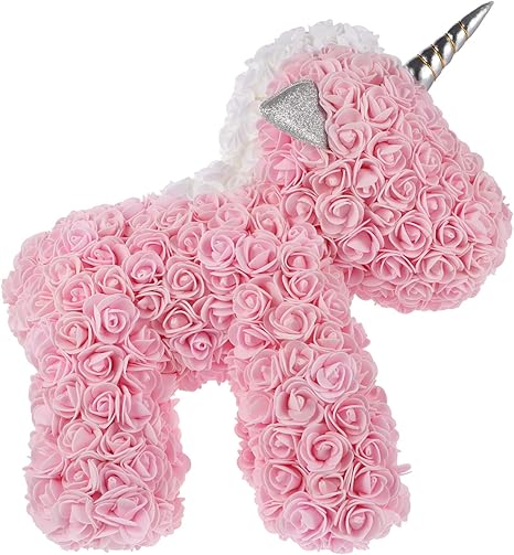 Amazon Hakka ピンクのバラのユニコーンバラの花ユニコーン造花ホームブライダルバレンタインデー結婚披露宴のテーブルデコレーションの目玉 造花 オンライン通販