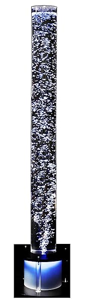 KUS Kunststofftechnik Wassersäule/Sprudelsäule ø 100 mm, H = 1080 mm, Fuß schwarz, mit LED Beleuchtung