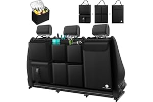 ORIENT FAMULAY Hanging Car Trunk Organizer with Cooler, Large Pockets, Zippers Detachable Seat Back Waterproof Car Storage Trunk Organizer for Jeeps, SUVs, Black