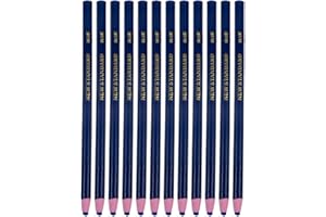 Gatuida Black Color Pencils China Markers, 12PCS Peel off China Marker Grease Pencil for Vinyl Metal Wood Paper Fabrics Leather Cellophane Black Color Pencils