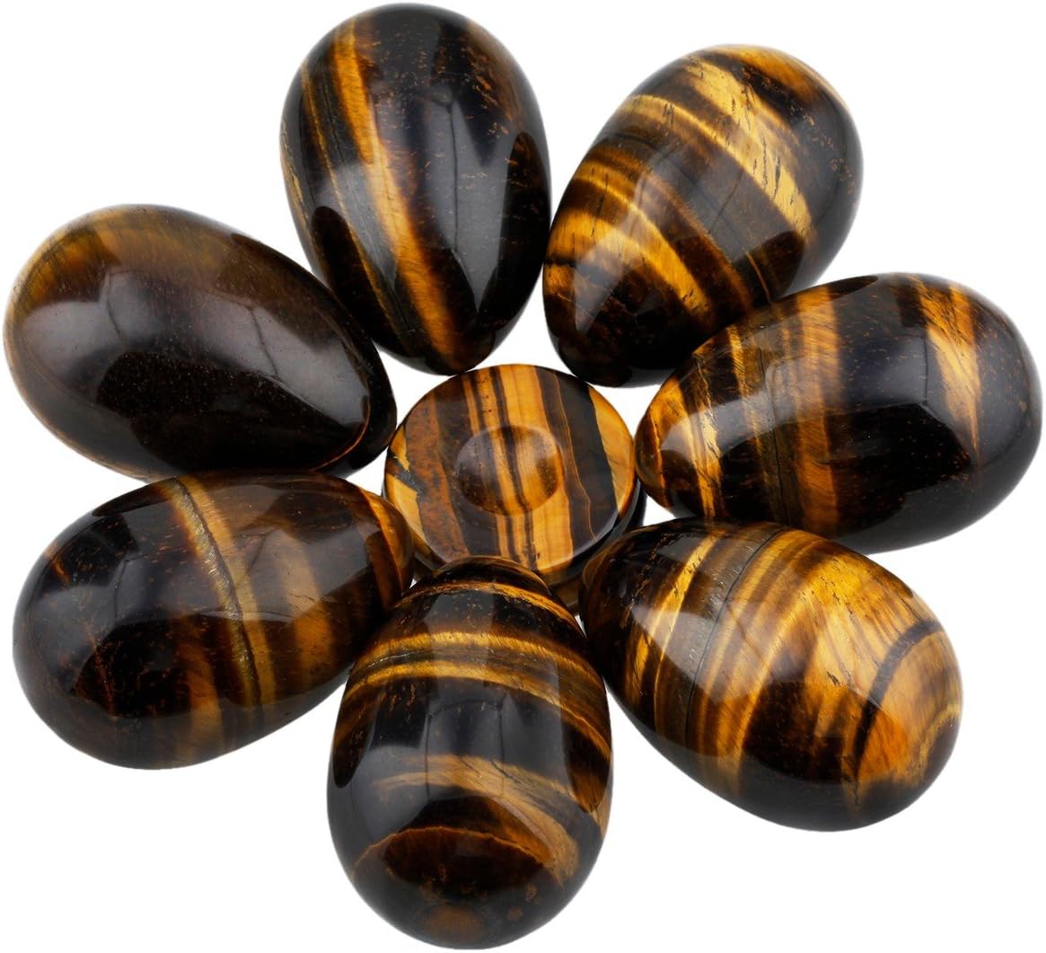 Shanxing Tiger's Eye Crystal Egg with Stand,Carved Stone for Crystals Healing Reiki Decoration - Image 4