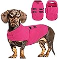 Queenmore Small Dog Sweater, Soft Fleece Vest Pullover Dog Jacket with Leash Hole, Warm Winter Dog Clothes Cold Weather Doggy Dachshund Sweaters for Small Dogs Cats Boy or Girl (Pink, XS)