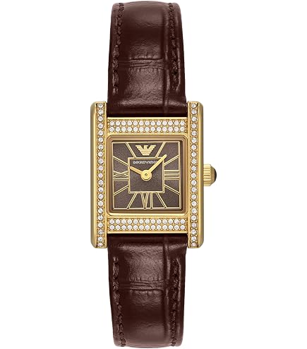 Amazon.com: Emporio Armani Women's Two-Hand Blue Leather Watch