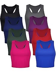 8 Pcs Women Basic Crop Tank Tops Sleeveless