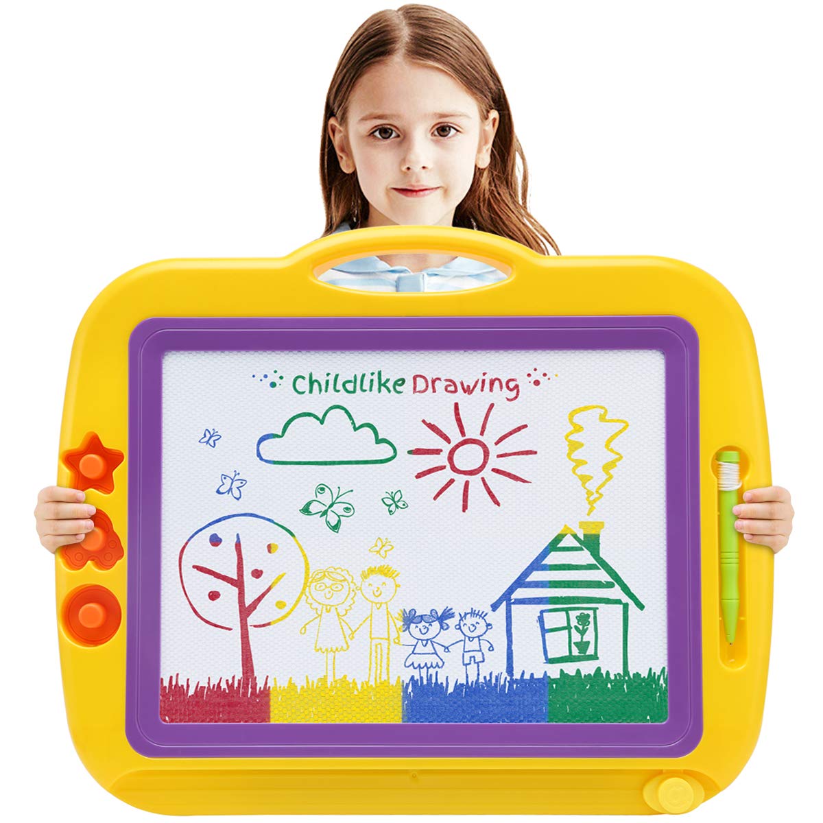 Magnetic Drawing Doodle Board,Toddler Toys for 3 4 5 6 7 Year Old Girls Boys,17.3IN Large Magna Writ