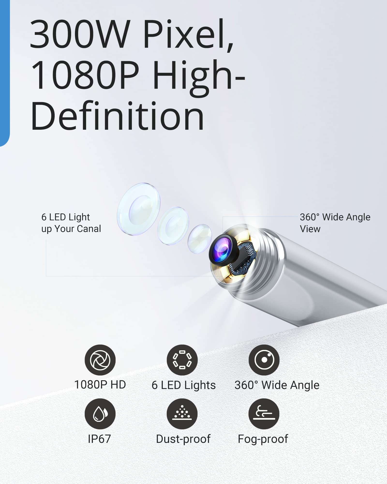 BEBIRD Ear Wax Removal Tool with HD Camera - R1 Upgraded Smart Visual Ear Cleaner with Otoscope, Ear Viewer with 6 LED Light & Multi Replacement Tips for Cleaning Earwax & Inspection Kits