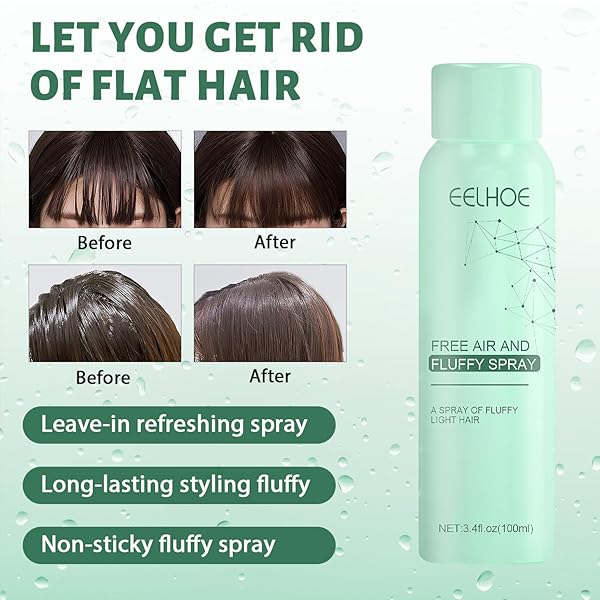 KUBOT MAGICAL DRY HAIR SPRAY-FREE AIR AND FLUFFY SPRAY,OIL-CONTROL FLUFFY LAST LONGER SPRAY,FREE AIR AND FLUFFY SPRAY,QUICK VOLUME HAIR LONG LASTING REFRESHING SPRAY WASHING FREE (2PCS), GREEN