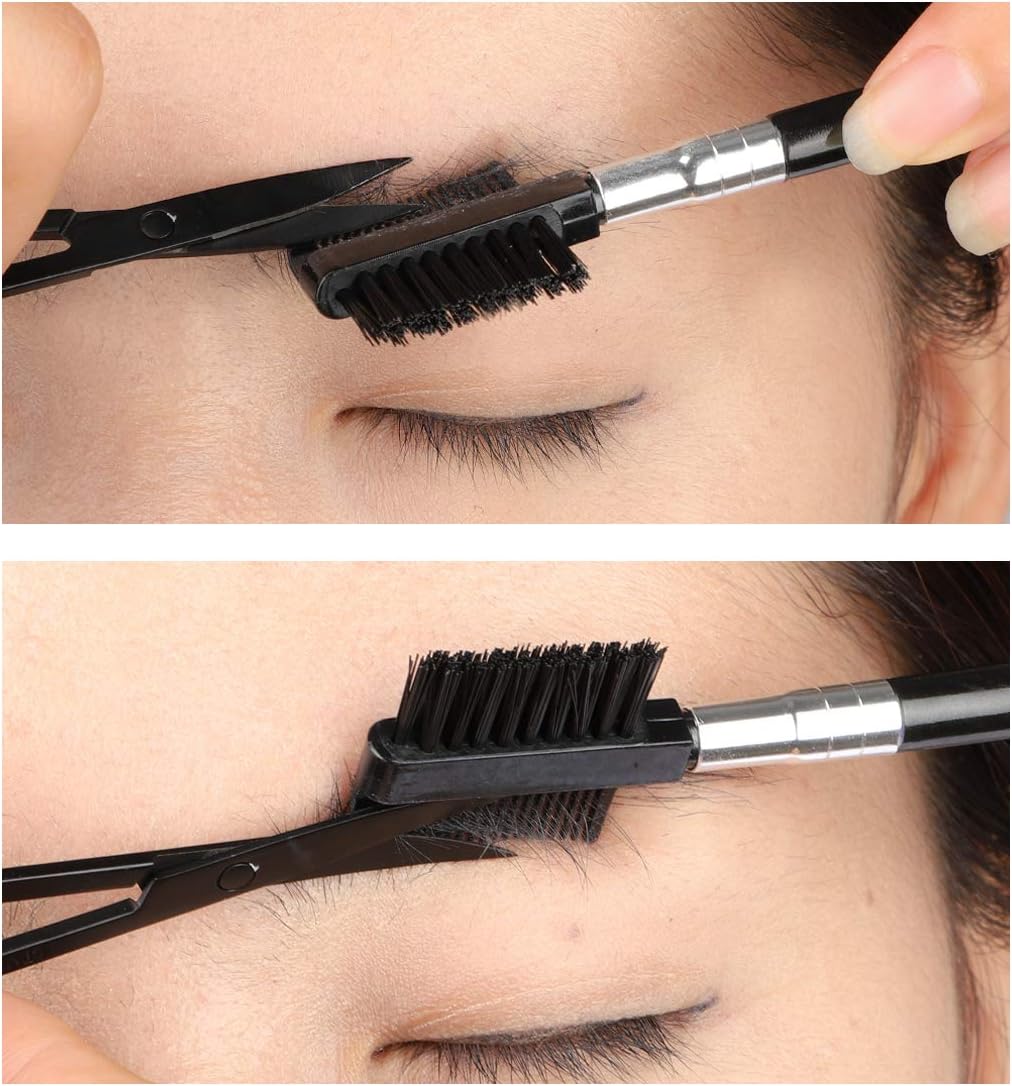 Eyebrow Razor Eyebrow Kit 17PCS with Eyebrow Pencil, Scissor, Eyebrow Brush, Eyebrow Stencil, Tweezers and Eyelash Comb for Women and Men, Maiden and Teenage Girls Grooming Kit: Home Improvement