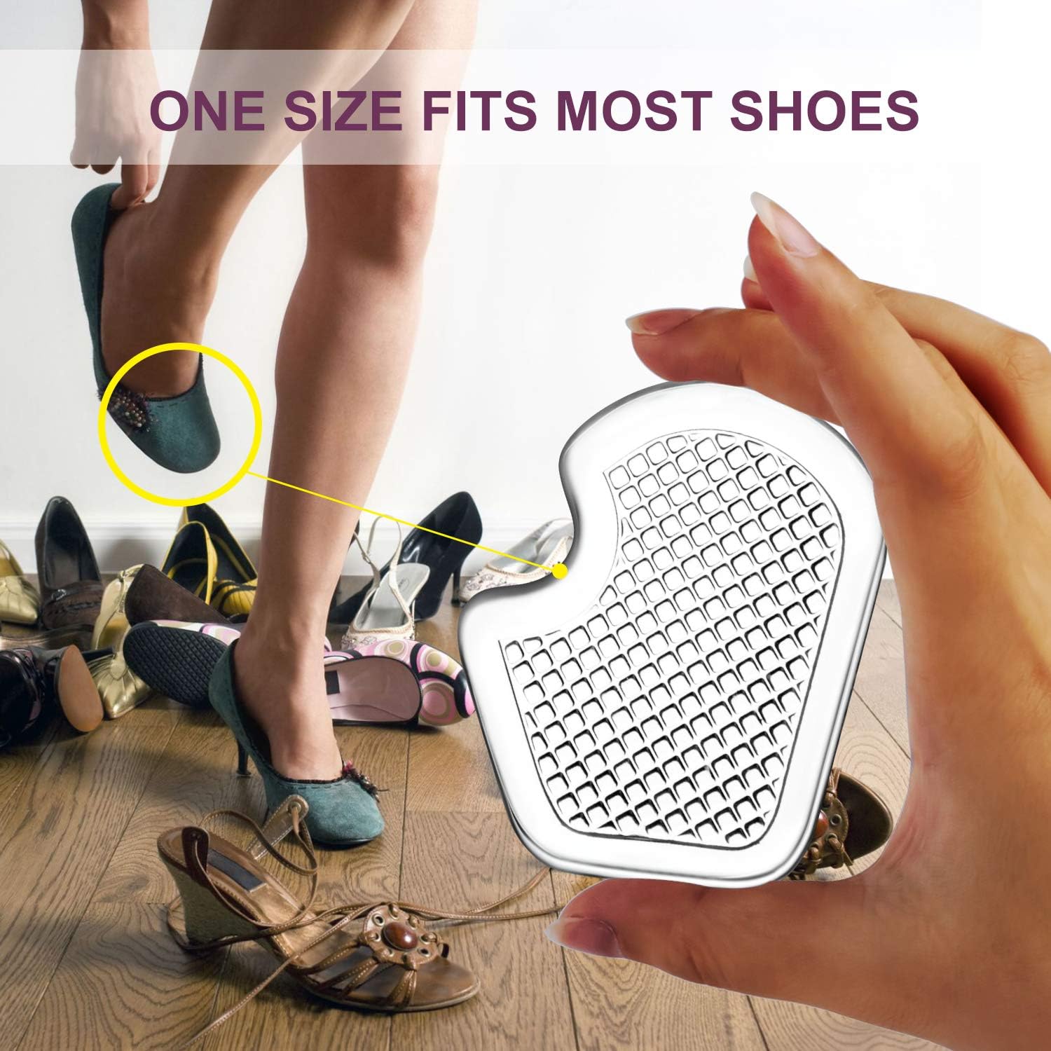 Promifun Ball of Foot Cushion, Metatarsal Foot Pads for Women, Gel Dancer Pads, High Heel Pads, for Pain Relief- 5 Pairs: Health & Personal Care
