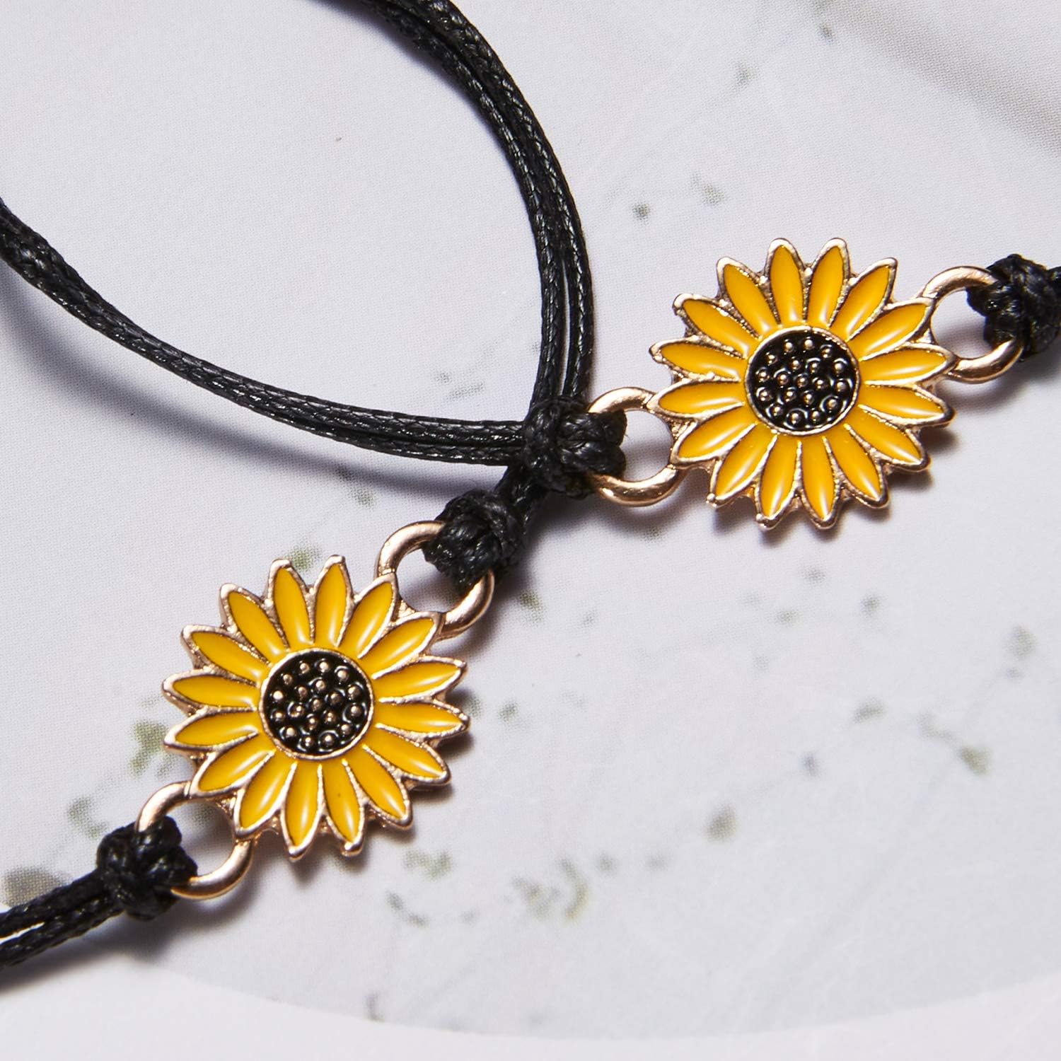 Sunflower Bracelet Pinky Promise Best Friend Bracelets for Women Friendship Bracelets Sunflower Jewelry Gifts for Teen Girls Sister Matching Bracelets: Clothing