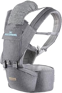 Babytrage, Eccomum 6 in 1 Kindertrage Ergonomisch, verstellbarer Gürtel, Reine Baumwolle Leicht und atmungsaktiv, seitliche und ventrale Mehrfachpositionen, Vollständiger Schutz (6-36 Monate)