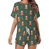 Dujiea Women's Pajamas Sets Short Sleeve Sleepwear, Lounge Wear Set Short-Sleeved Pjs And Shorts with Pockets S-5XL