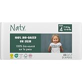 Naty Baby Diapers, Size 4 (15-40 lbs), 88 Count | 100% Plant-Based Materials on skin, Super absorbent, Soft, Premium comfort, Free from harmful chemicals