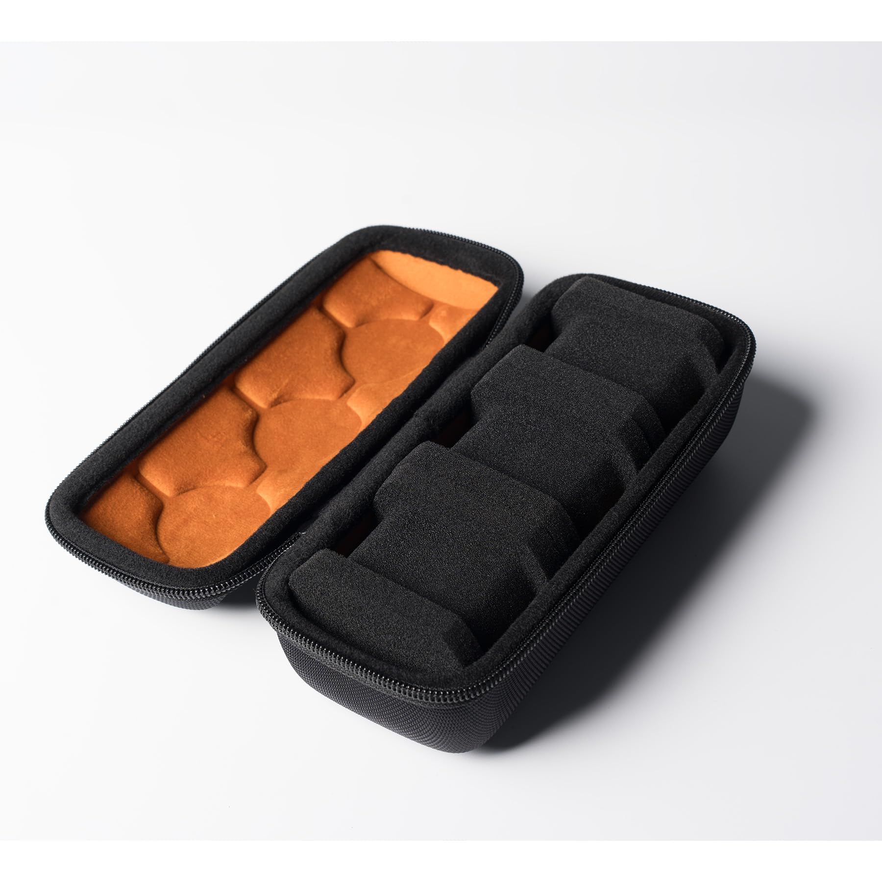 AUKURA watch case for travel and storage, hard 3 slots Watch Roll Organizer for Men and Women(Brown Microfiber Lining)