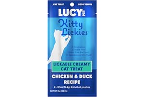 Lucy Pet Products Kitty Lickies Creamy Lickable Cat Treat, Chicken and Duck Recipe, 2oz.
