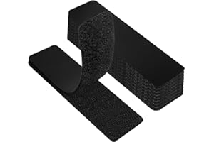 Olanglab Duty Hook and Loop Strips with Adhesive,16 Set 4""x1"",Strips with Adhesive Heavy Duty,Double-Sided Adhesive Strip, Black