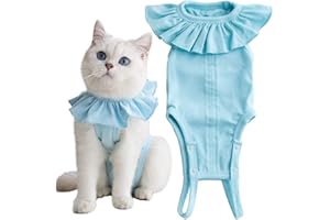 KUKASTER PET Cat Recovery Suit for Abdominal Wounds and Skin Diseases,Breathable Surgical Recovery Shirt After Surgery Wear Anti Licking Wounds,E-Collar Alternative for Female Cats Kitten(RSC01-green-s)