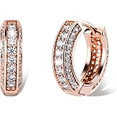TOPGRILLZ Iced Out Hoop Earrings Cubic Zirconia Huggie Cartilage Cuff Hypoallergenic Luxury Fashion Round Circle Earrings For Men Women
