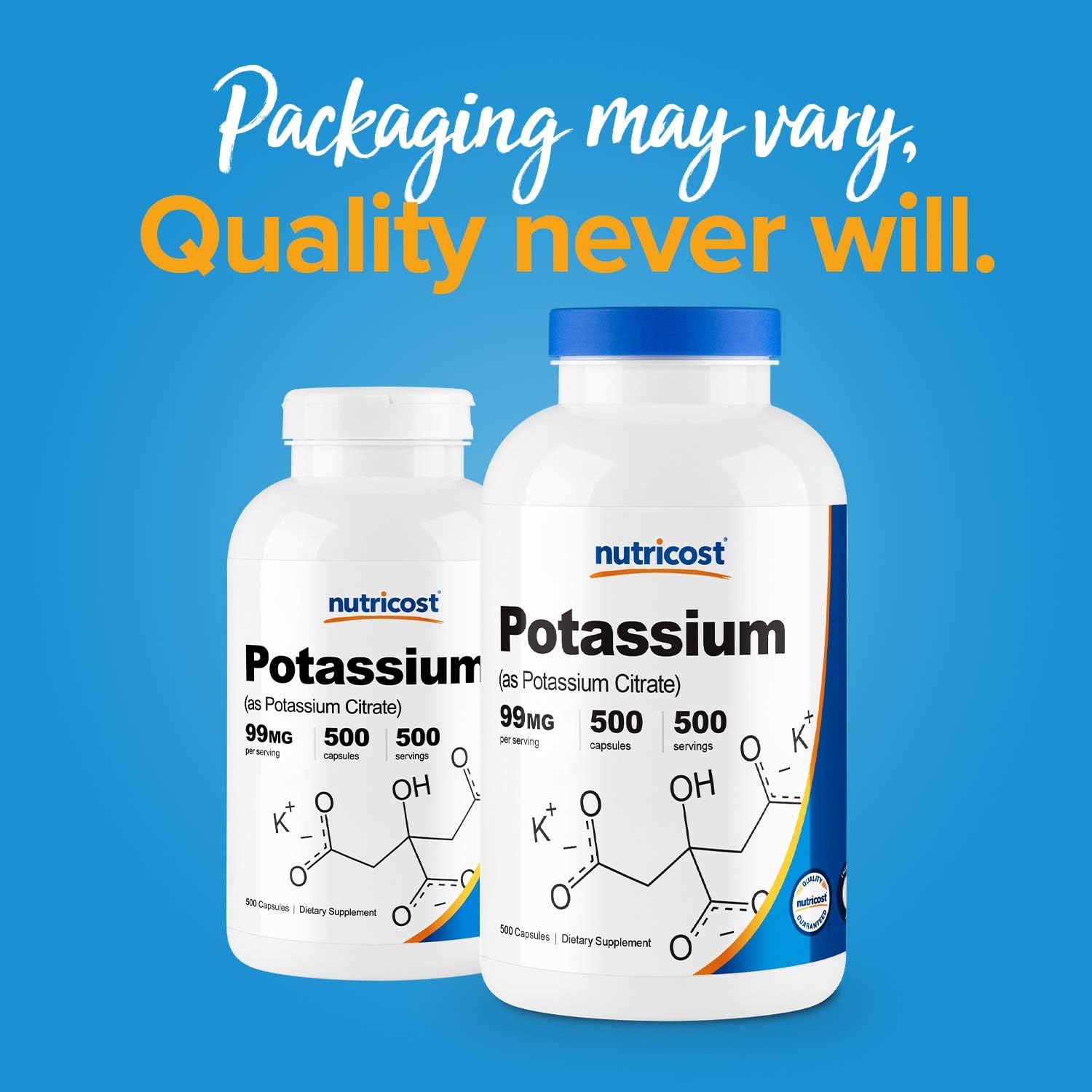 Nutricost Potassium Citrate 99mg, 500 Capsules: Health & Personal Care