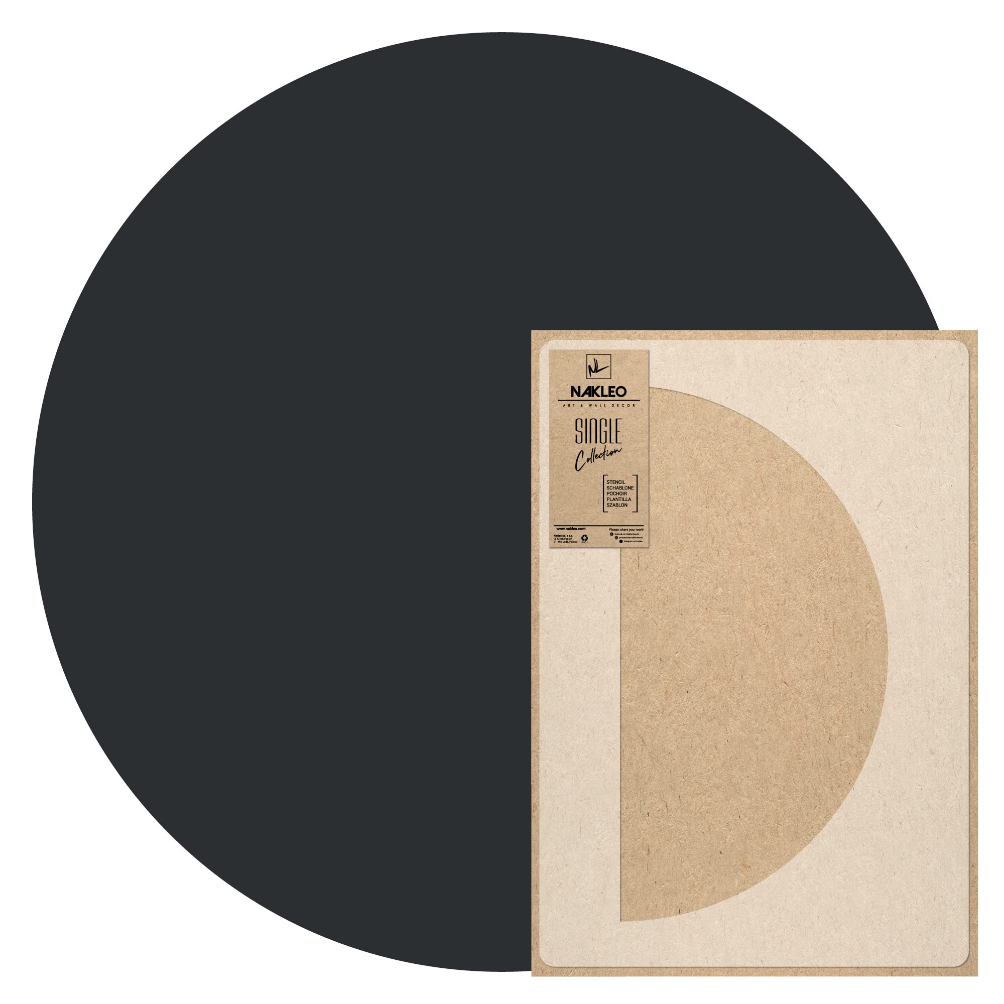 NAKLEO Geometric Large Wall Painting Stencil Diameter 59 cm - M, Big Circle Dot Pattern, Reusable Plastic Template, DIY Art and Craft Home Decor, Floor Wood Fabric Furniture — image 1